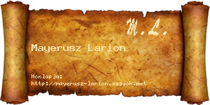 Mayerusz Larion névjegykártya